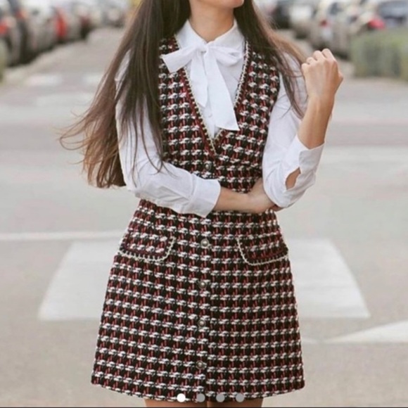 Zara S Thick Tweed Dress - Picture 2 of 8